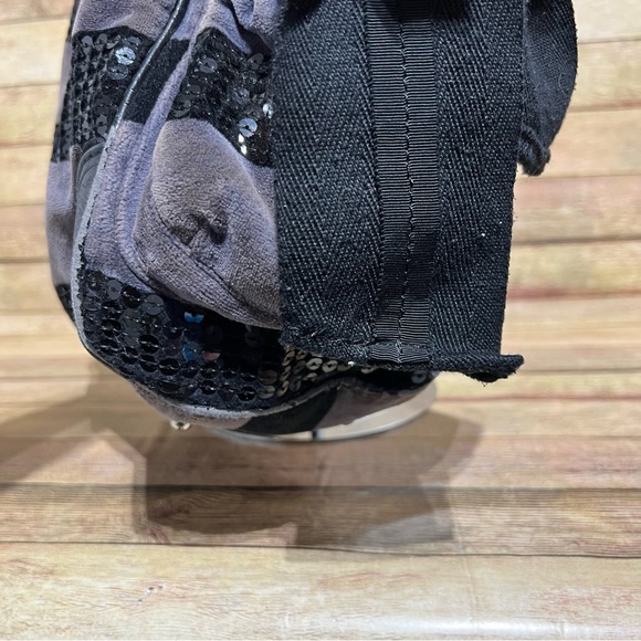 Juicy Couture Grey Velour Bejeweled Shoulder Bag - Picture 5 of 10